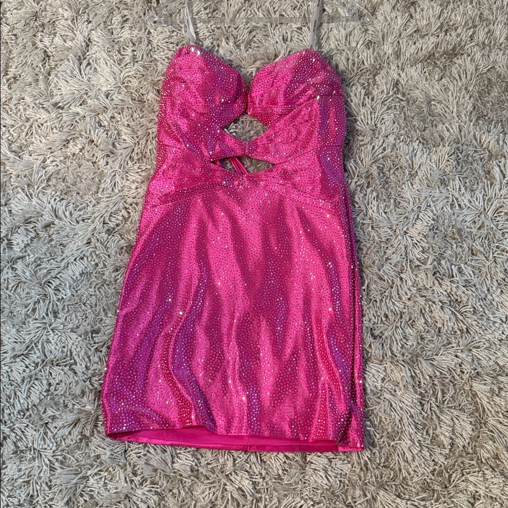 Sherri Hill Pink Glitter Dress